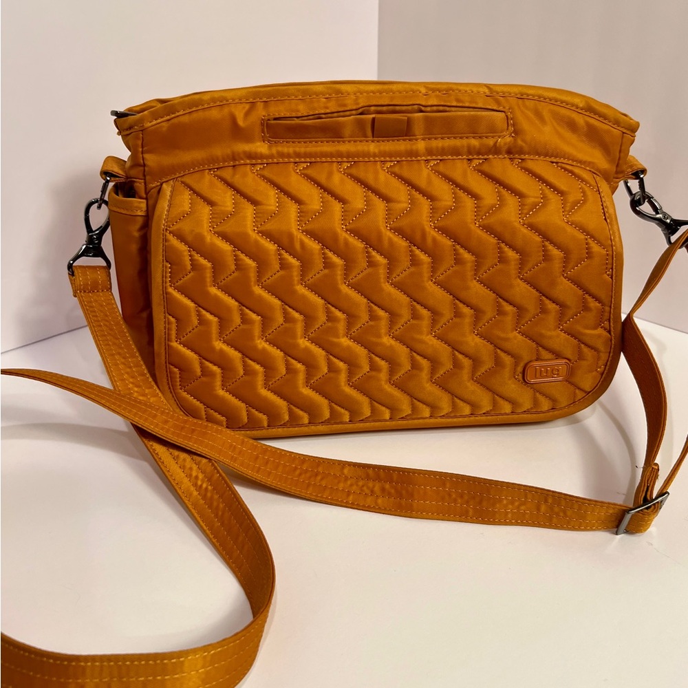 Lug Orange Quilted Crossbody Bag